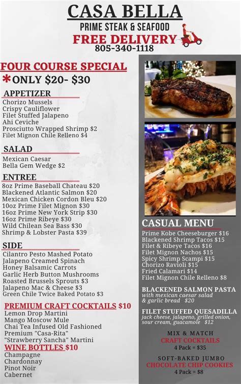 casa ventura menu|CASA BELLA